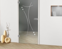 White empty room with green landscape in window. Scandinavian interior design. 3D illustration