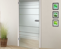White empty room with green landscape in window. Scandinavian interior design. 3D illustration