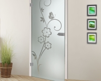 White empty room with green landscape in window. Scandinavian interior design. 3D illustration